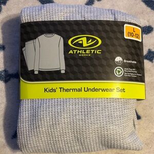 Athletic Works Kids' Thermal Underwear Set! Size L 10-12.  Pajamas! Light Gray!